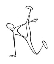 A graphic of a break dancer balancing on one hand