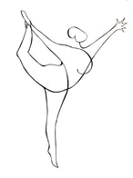 A graphic of full-figured dancer balancing