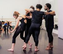 A picture of a group of young dancers in a studio